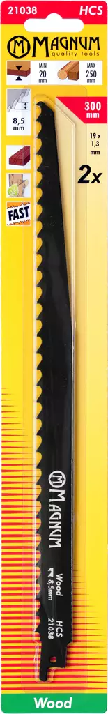 Puukkosahanterä 2kpl HCS 8,5/300mm - Puukko-ja pistosahanterät - 6418868210389 - 1