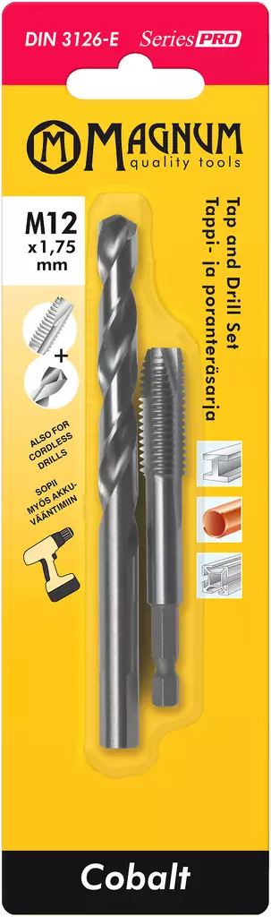 Kierretappi ja poranterä M12 - Kierretyökalut - 6418868968129 - 1