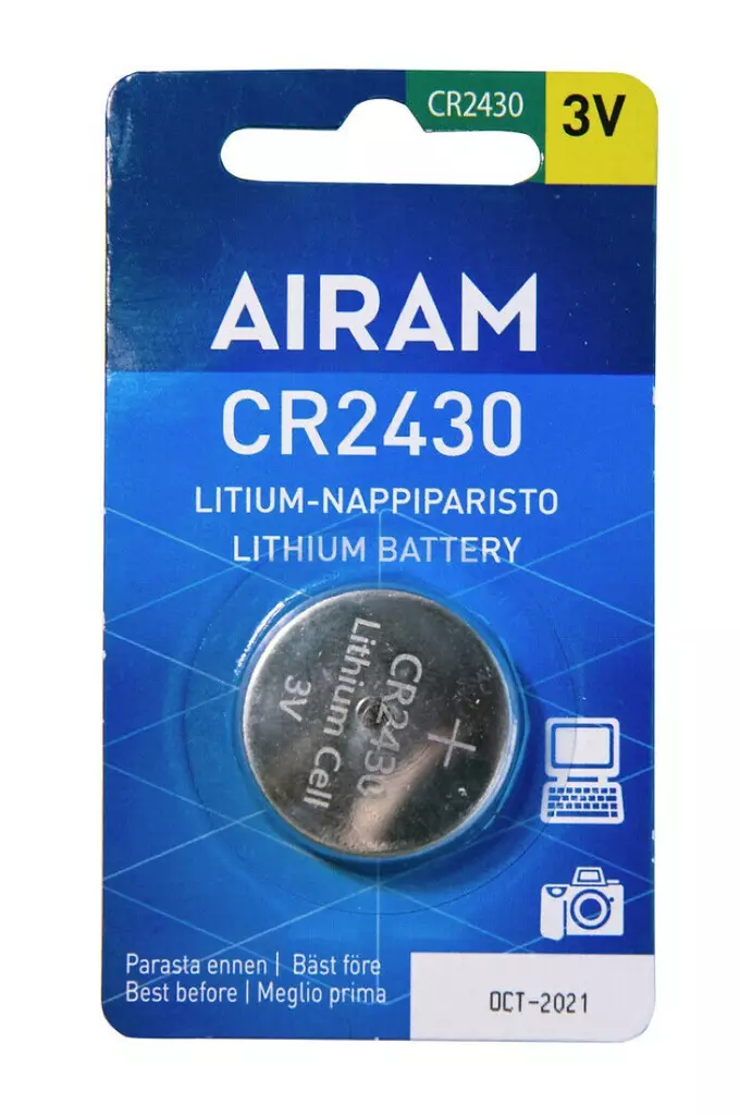 Airam litiumparisto CR2430 3V - Nappiparistot - 6435200230829 - 1