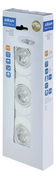Airam skye tilt IP20 5W/830 3-set 3000k - Kattovalaisimet - 6435200273239 - 1
