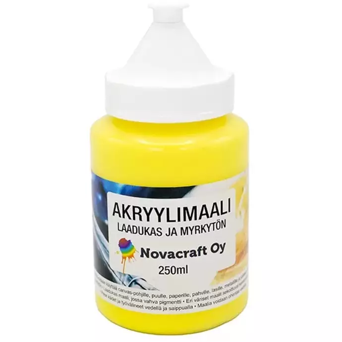 Akryylimaali 250ml keltainen - Valmisvärit - 6429810234049 - 1