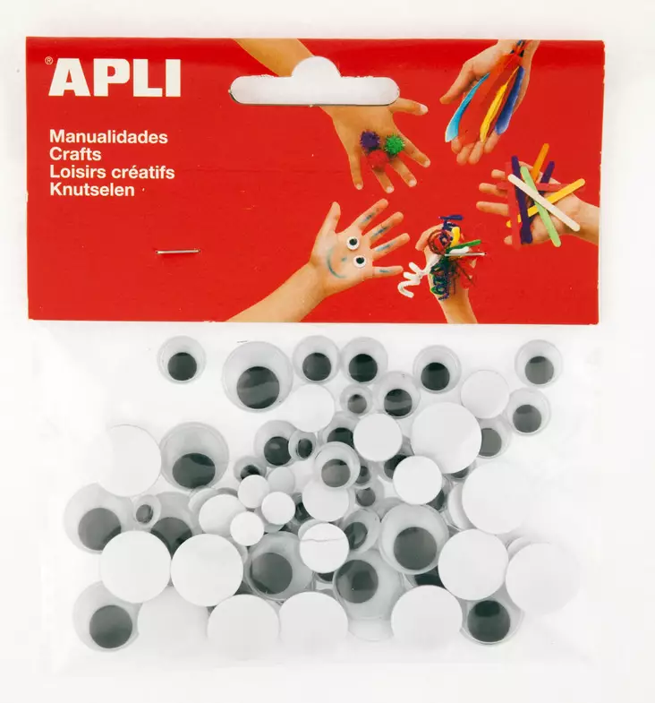 Apli askartelusilmät pyäreä 100kpl - Askartelukoristeet - 8410782132639 - 1