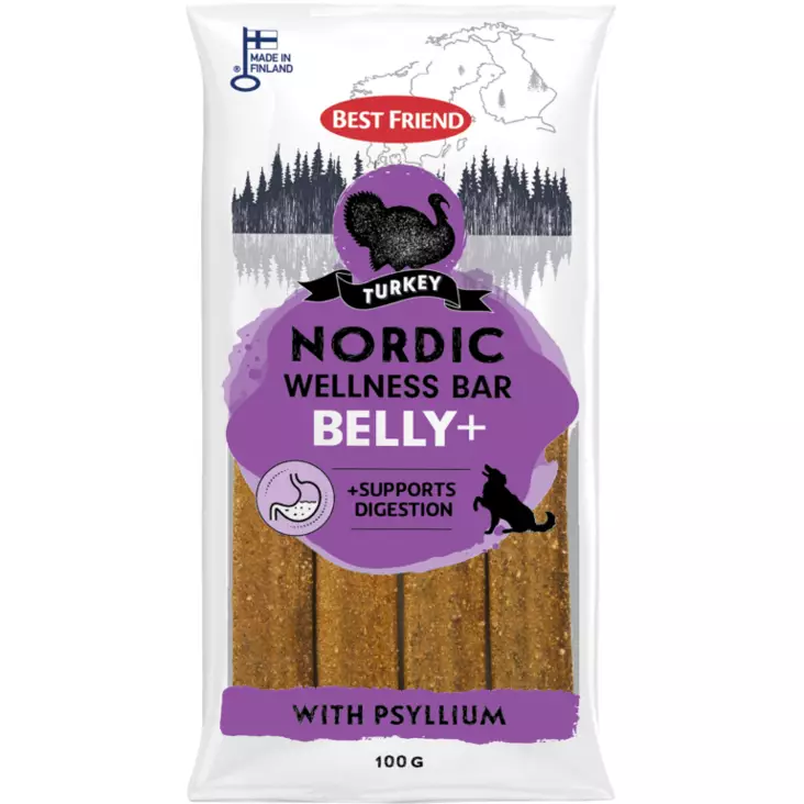 Best Friend Nordic Wellness Bar Belly+ 100 g - Koiran herkut - 5700551172939 - 1