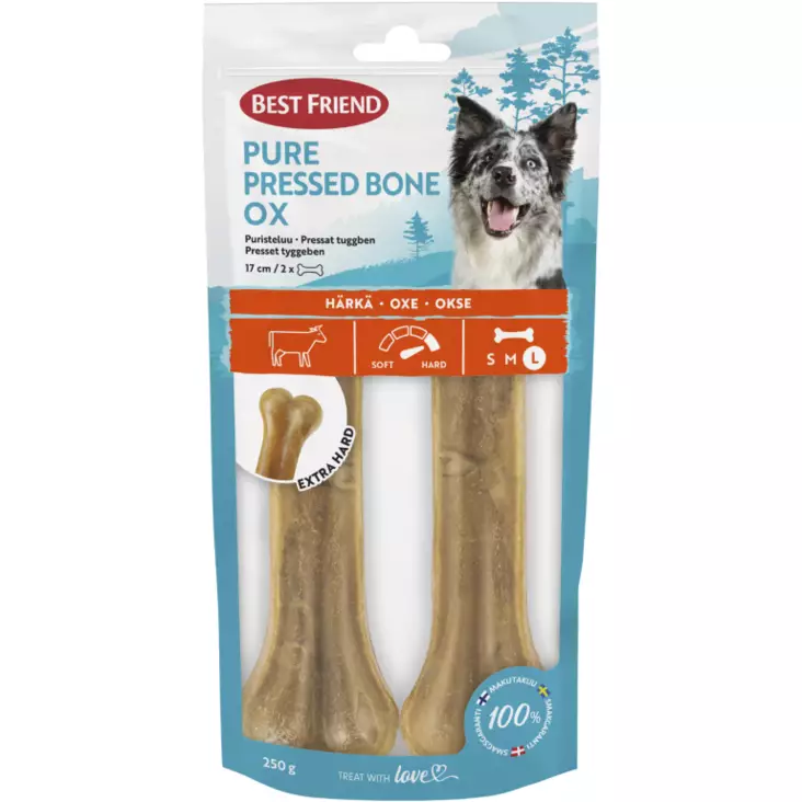 Best Friend Pure puristeluu härkä 17cm 2kpl 250g - Koiran luut - 5700551173219 - 1