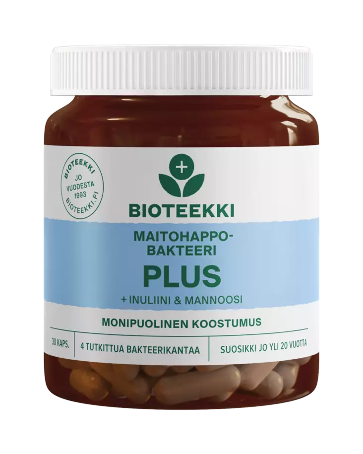 Bioteekki maitohappobakteeri plus 30kaps - Vitamiinit ja mineraalit - 6413620601269 - 1
