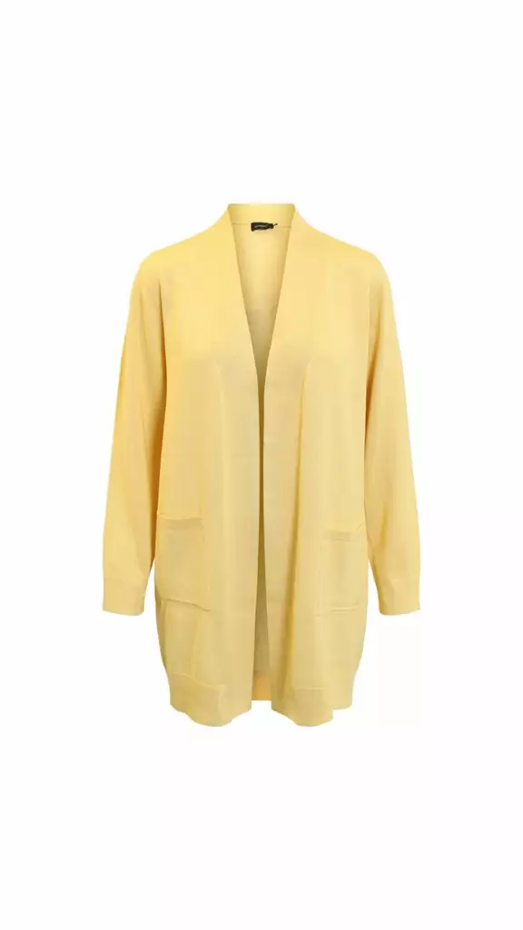 Brandtex pitkä neuletakki keltainen XL - Naisten paidat ja puserot - 5713242298719 - 1