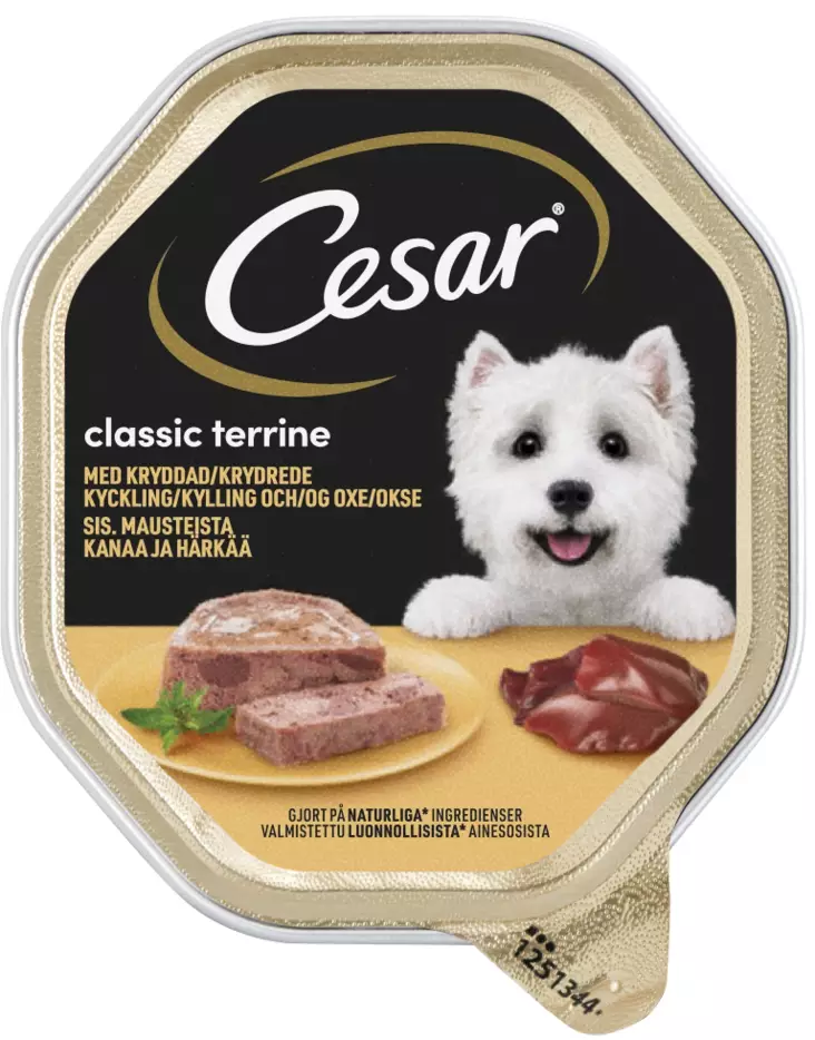 Cesar Classic Terrine 150g Kanaa,Härkää - Koiran märkäruoat - 4008429511219 - 1