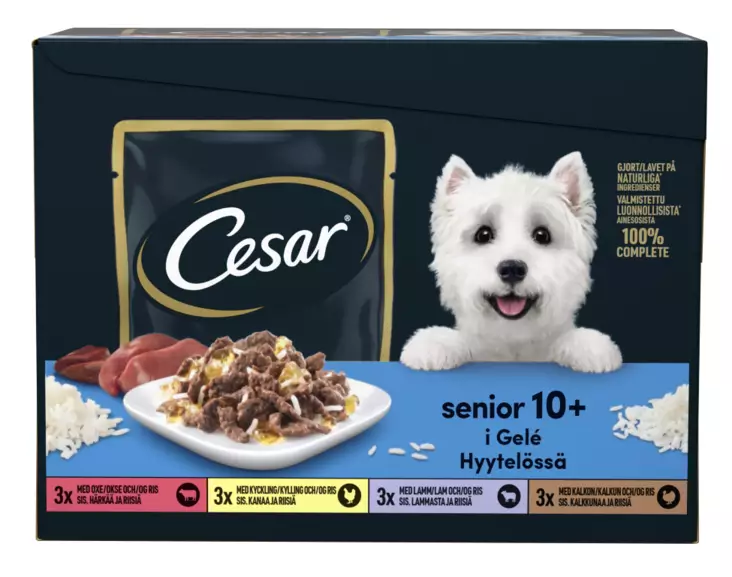 Cesar Senior 10+ annospussilaj.12x100g - Koiran märkäruoat - 8410136027369 - 1