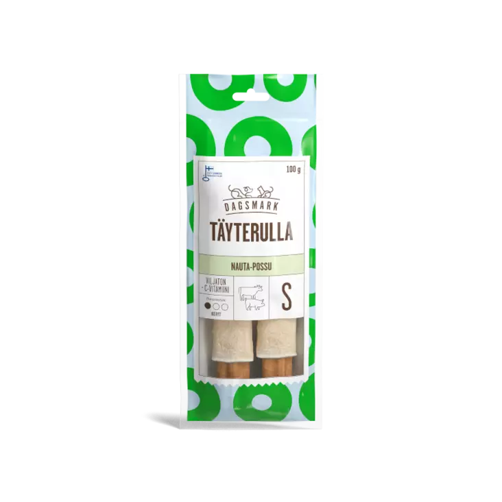 Dagsmark täyterulla S nauta-possu 100g - Koiran luut - 6430066385249 - 1