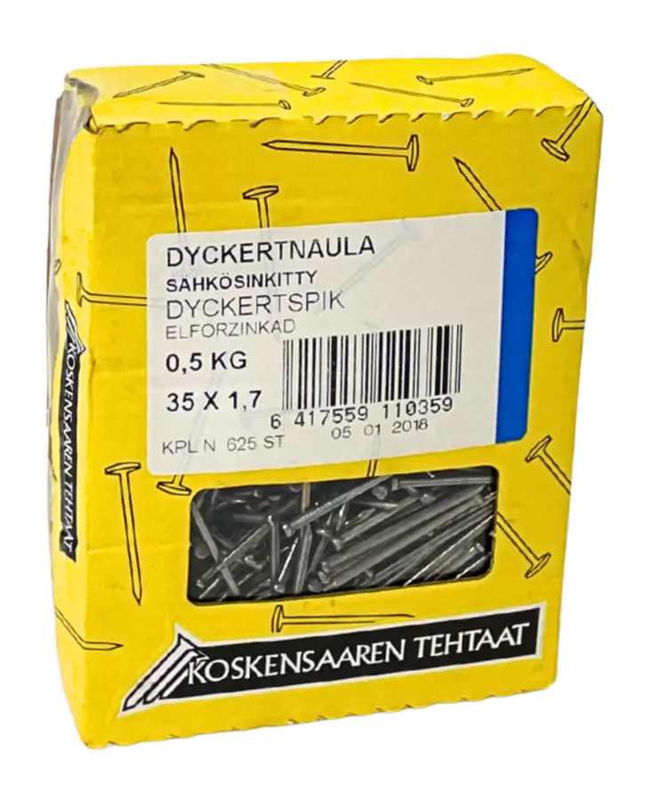 Dyckertnaula sink. 0,5kg 35X1,7mm - Naulat - 6417559110359 - 1