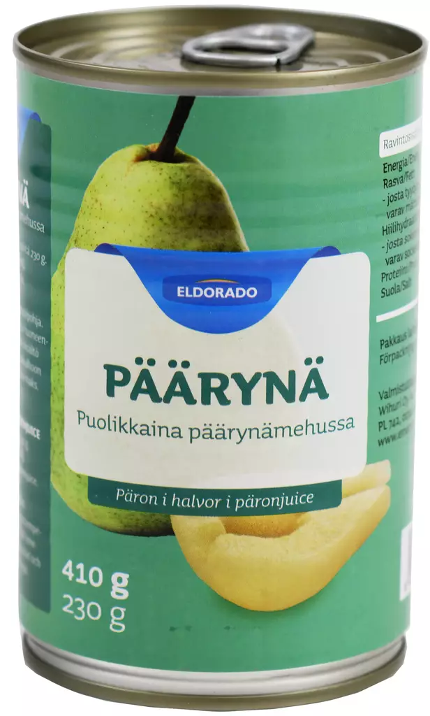 Eldorado päärynänpuolikkaat päärynämehussa 410/230g - Hedelmä- ja marjasäilykkeet - 6430075662089 - 1