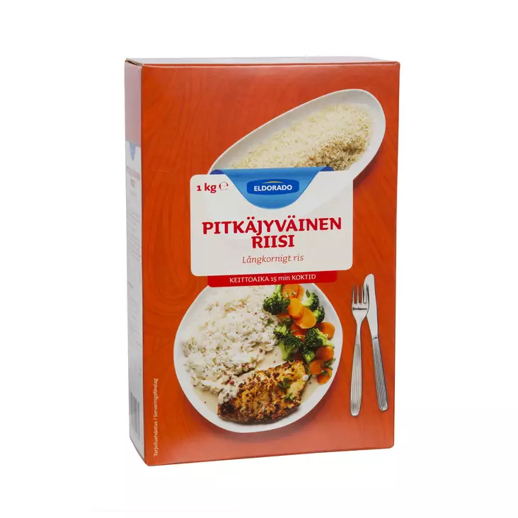 Eldorado pitkäjyväinen riisi 1kg - Pastat, riisit ja jauhot - 6430060507609 - 1