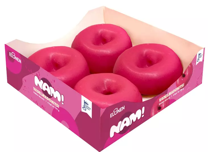 ELONEN NAM DONITSI VADELMA 4KPL/170G - Kissat - 6410580081339 - 1