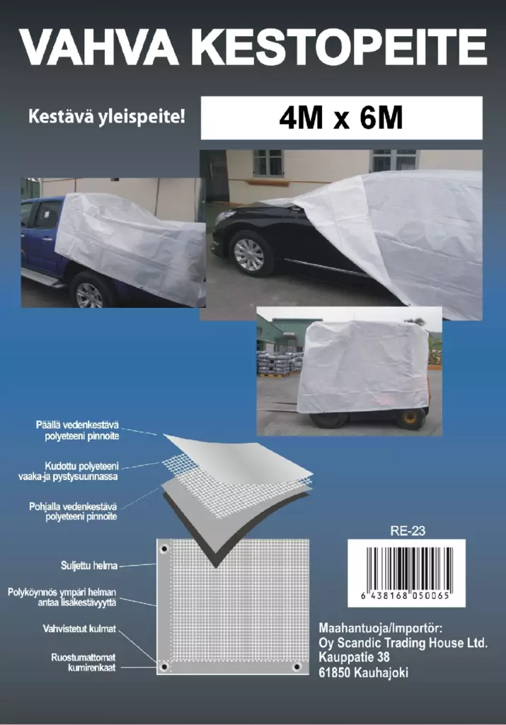 Erikoisvahva kestopeite 4x6m 200g/m2 - Suojapeitteet ja pressut - 6438168050089 - 1