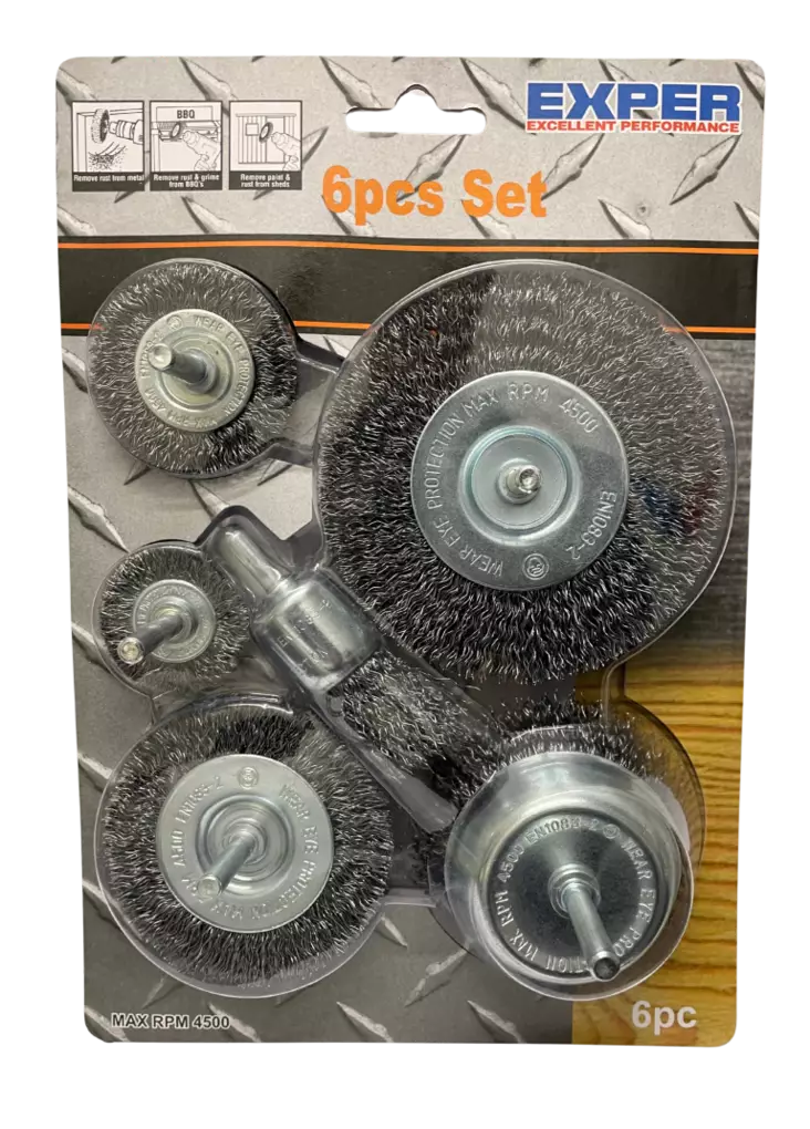 Exper teräsharjasarja 6-osainen - Nailon-ja teräsharjat - 6438081001809 - 1