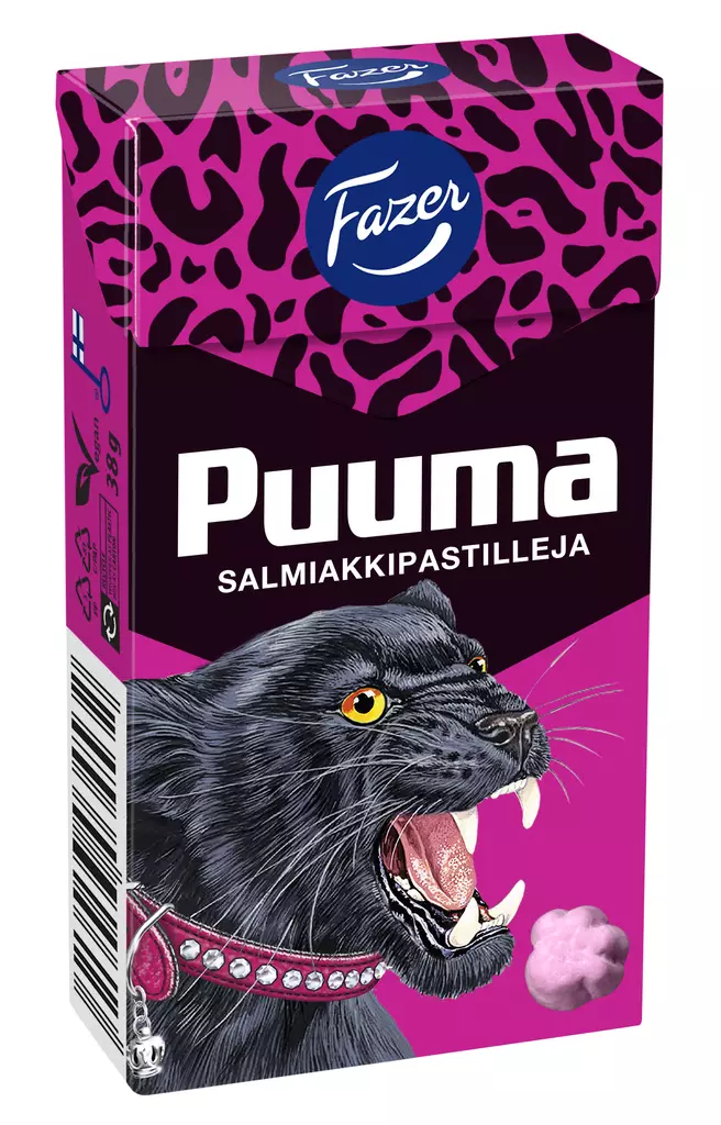 Fazer Puuma salmiakki 38g - Karkit - 6416453039759 - 1