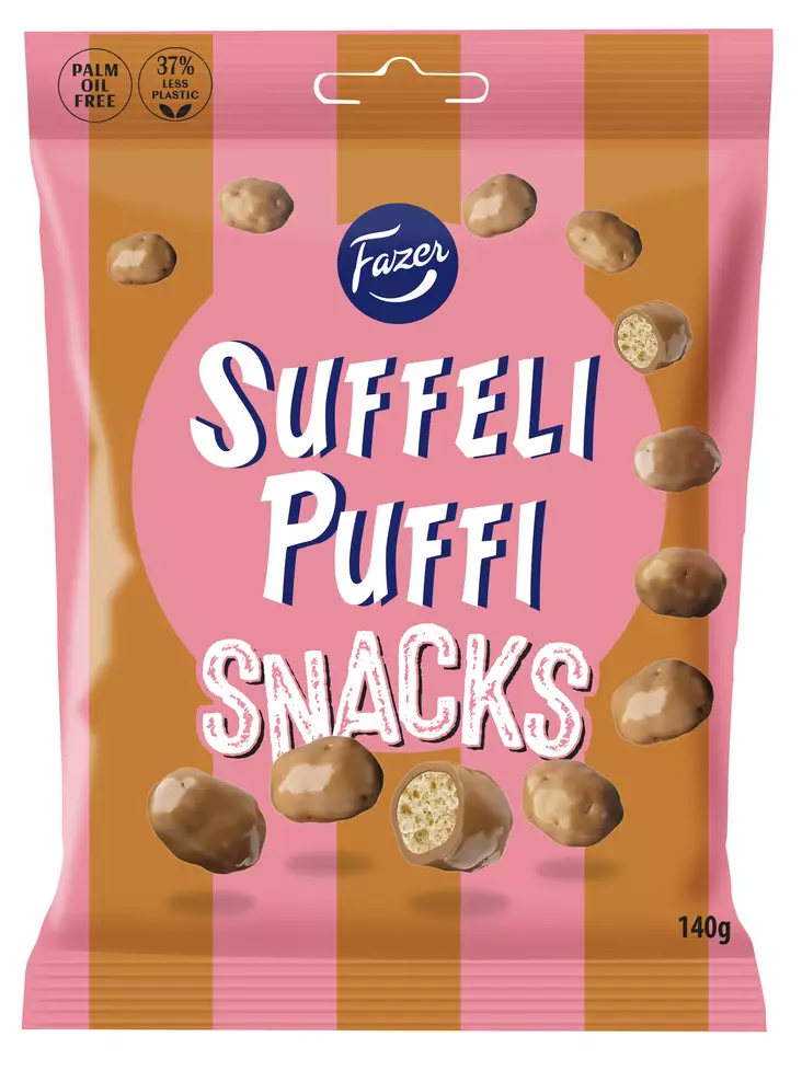 Fazer Suffeli puffi snacks 140g - Karkit - 6416453047259 - 1