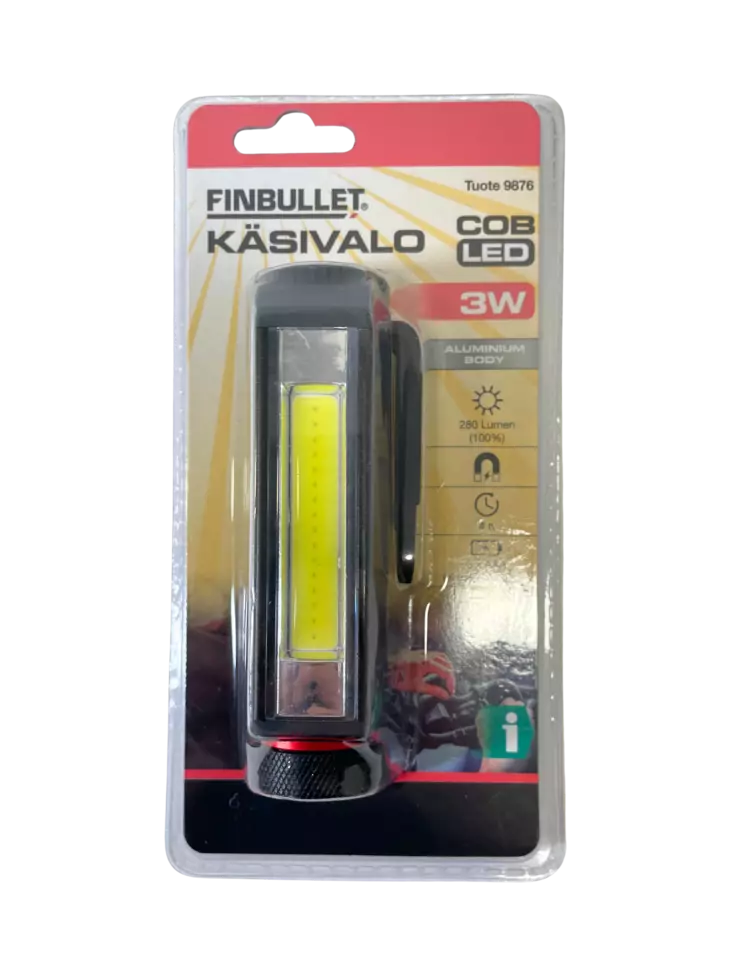 Finbullet Käsivalo COB LED 3W 240lm - Taskulamput - 6438152098769 - 1