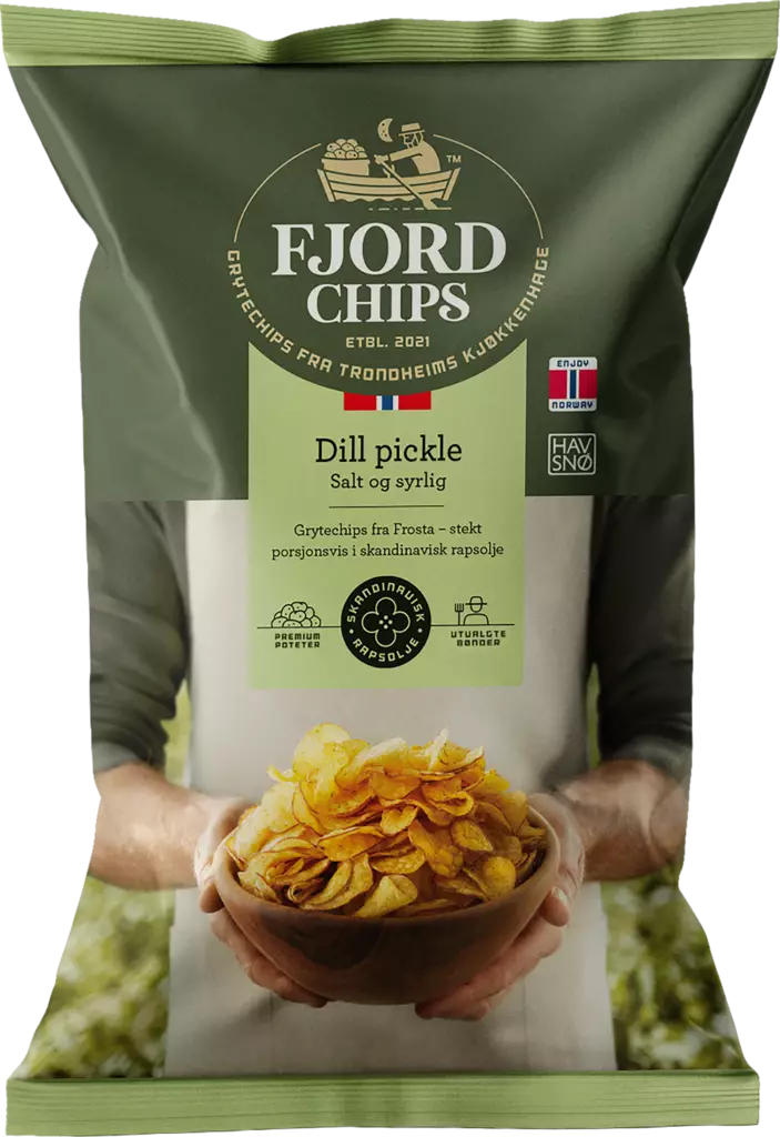 FjordChips tilli ja suolakurkku 150g - Sipsit, snacksit ja pähkinät - 7073298000239 - 1