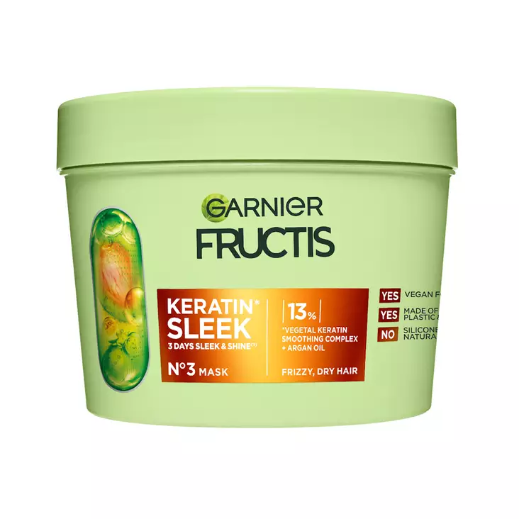 Fructis Keratin Sleek Mask 370ml - Tehohoidot ja naamiot - 3600542639019 - 1