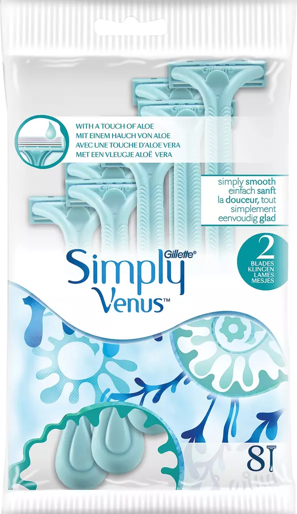 GILLETTE SIMPLY VENUS 8KPL VARSITERIÄ - Hiustenhoito ja hiuskoristeet - 7702018024599 - 1