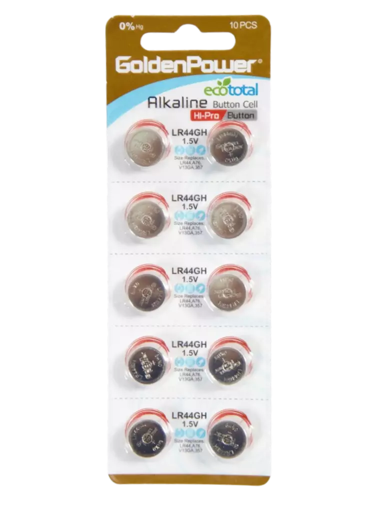 Golden Power alkaali nappiparisto LR44 10 kpl - Nappiparistot - 4895026704089 - 1
