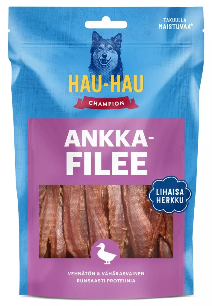 Hau-Hau Champion Ankkafilee makupalat koirille 100g - Koiran herkut - 6430076893499 - 1