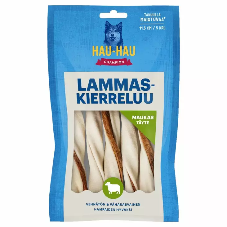 Hau-Hau Champion Lammaskierreluu S 5kpl 60g - Koiran luut - 6430076893789 - 1