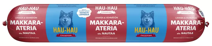 Hau-Hau Champion Makkara-ateria nautaa 500 g - Koiran märkäruoat - 6438554000629 - 1