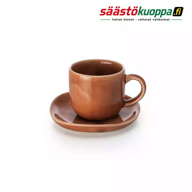 HEIROL kahvikuppi+asetti svelte terracot - Mukit ja kahvikupit - 6419287142039 - 1