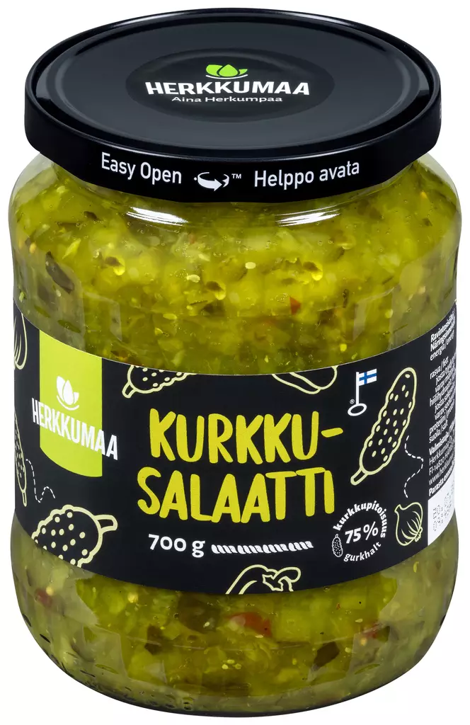 Herkkumaa kurkkusalaatti 700g - Kissan lelut - 6410840055339 - 1