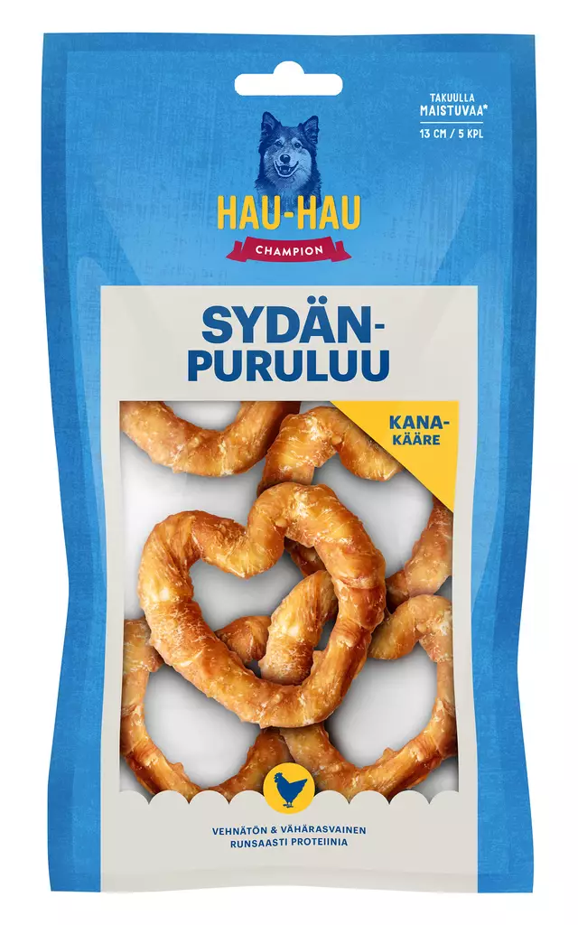 HHC Sydänpuruluu kana 5kpl 13cm 490g - Koiran luut - 6430076896469 - 1