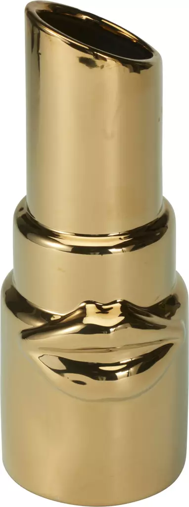 Huulipuna maljakko 27cm kultainen - Maljakot ja kynttilänjalat - 8721037568739 - 1