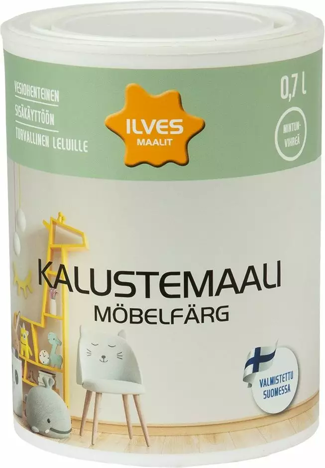 Ilves Kalustemaali Mintunvihreä 0,7L - Kalustemaalit ja ikkuna/ovimaalit - 6430026955239 - 1