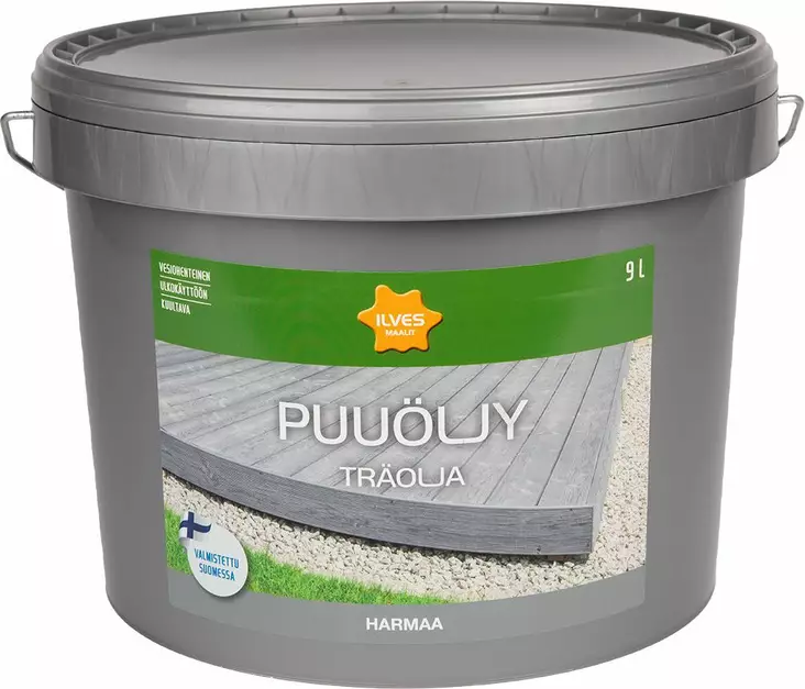 Ilves Puuöljy Harmaa Vesiohenteinen 9L - Puuöljyt - 6430026958889 - 1