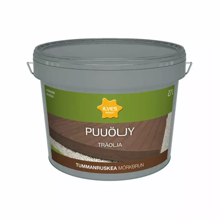Ilves Puuöljy Tummanruskea Vesiohenteinen 2,7L - Puuöljyt - 6430026953129 - 1