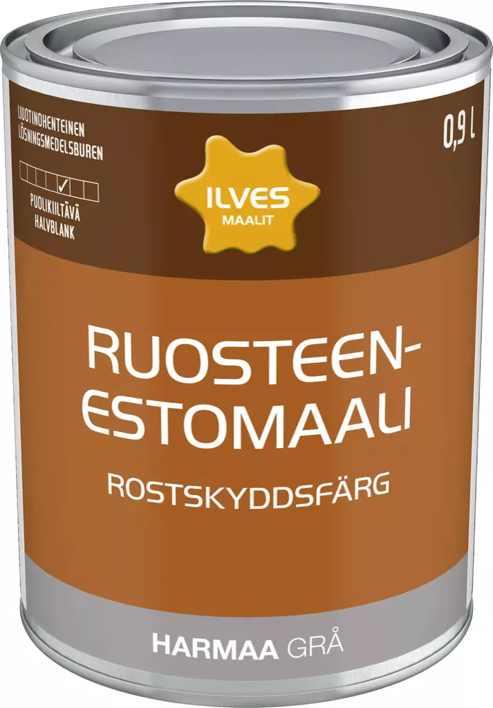 Ilves Ruosteenestomaali Harmaa 0,9L - Metallimaalit - 6430026950579 - 1