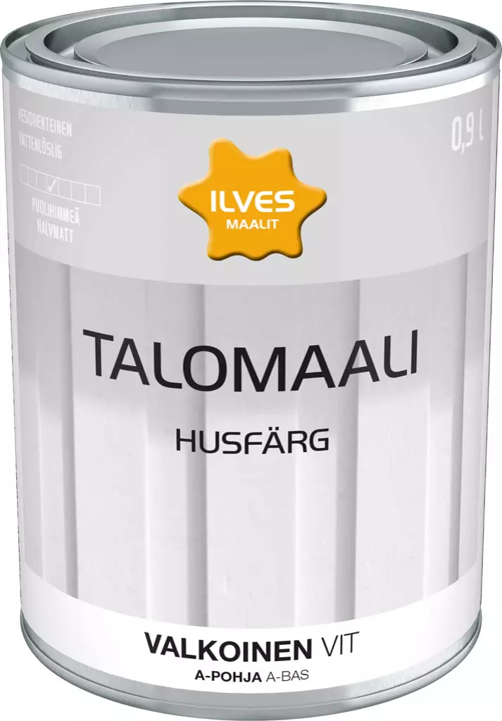 Ilves Talomaali Valkoinen 0,9L - Talomaalit - 6430026950609 - 1