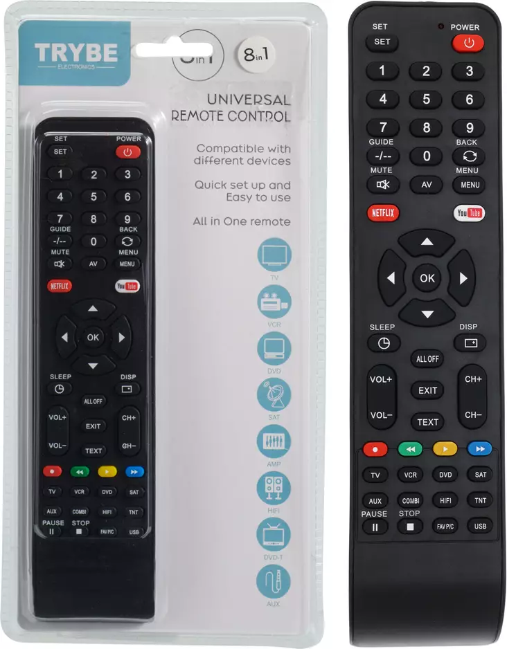 Yleiskaukosäädin Trybe universal - Kaukosäätimet - 8721037362979 - 1