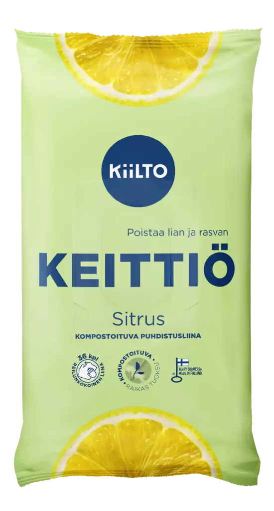 Kiilto Keittiönpuhdistusliina Sitrus 36k - Siivousliinat - 6417964578089 - 1