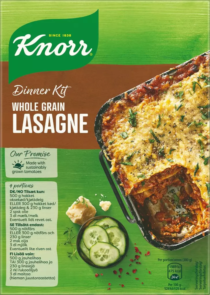 Knorr Täysjyvä Lasagne 165g - Texmex - 8720182572899 - 1