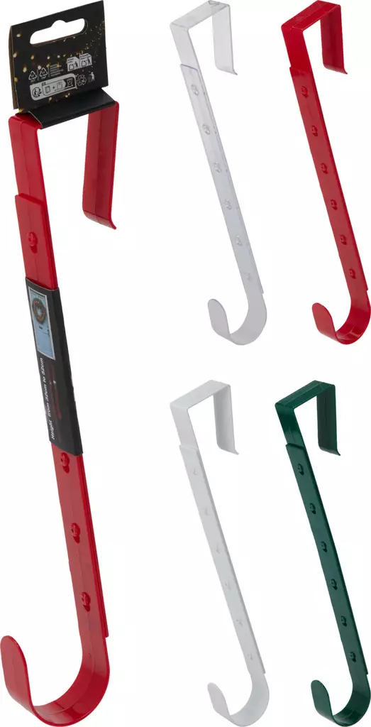 Koukku kranssille 30cm värilajitelma - Joulukoristeet - 8721037641999 - 1