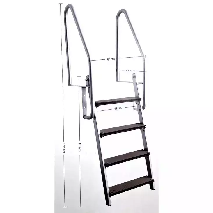 Laituritikas käännettävä 4 askelmaa - Tikkaat - 6438168104119 - 1