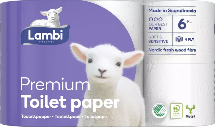 Lambi Premium WC-paperi 6rl valkoinen - WC-paperit - 6414301095919 - 1