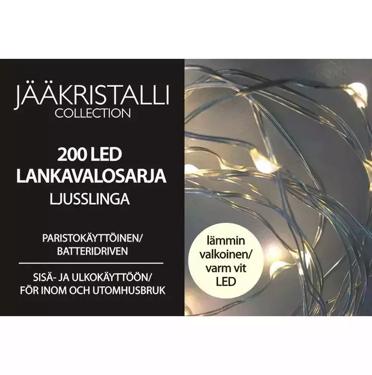 Lankavalosarja 200 led lämmin valkoinen - Jouluvalot - 6438159117739 - 1