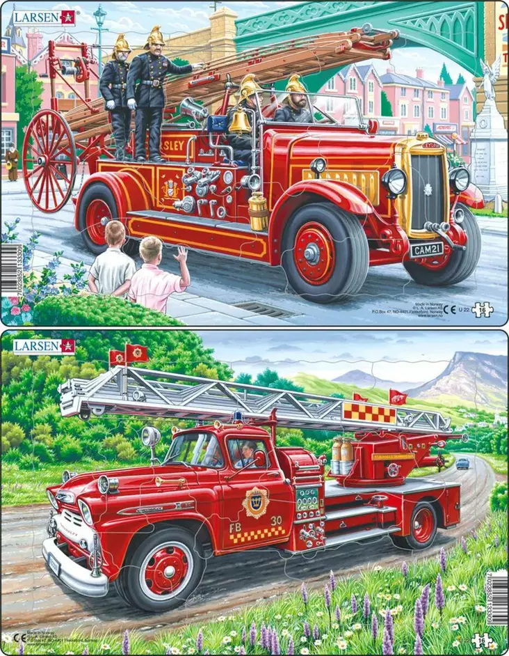 Larsen fire truck on its way to a fire - Palapelit ja pulmapelit - 7023852133309 - 1