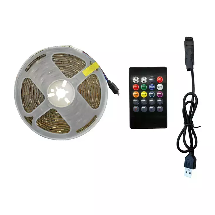 LED-nauha kaukosäätimellä RGB 3 m - Led-valonauhat ja tarvikkeet - 6418536040669 - 1