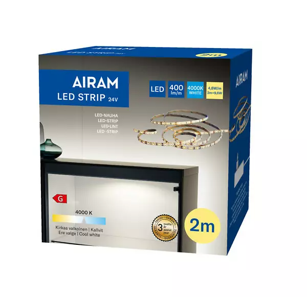 Led strip 24v ip20 4,8w/m 840 2m - Led-valonauhat ja tarvikkeet - 6435200282729 - 1