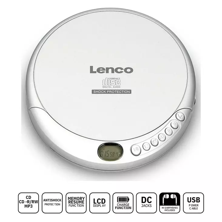 Lenco cd-201 kannettava cd-soitin - Radiot, soittimet ja radiopuhelimet - 8711902041429 - 1