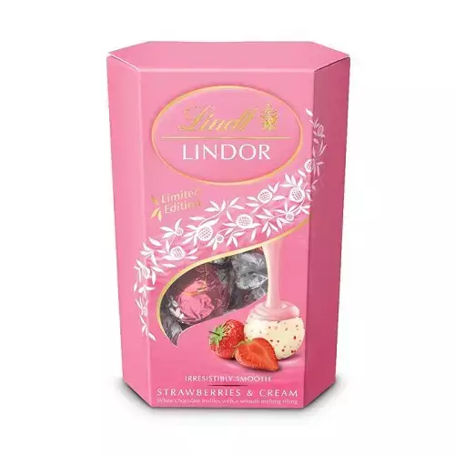 Lindt Lindor strawberry&cream 200g - Suklaat - 8003340097619 - 1